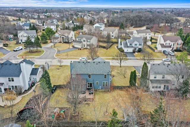 drone / aerial view featuring a residential view