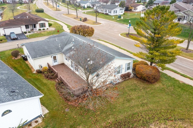 bird's eye view with a residential view