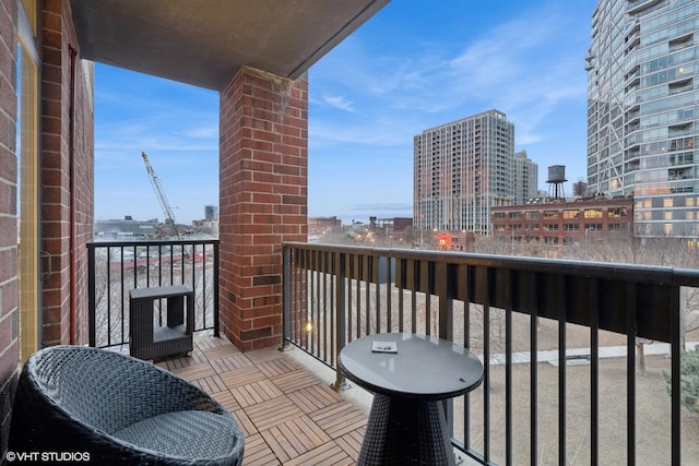 balcony featuring a view of city