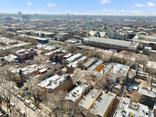 aerial view with a city view