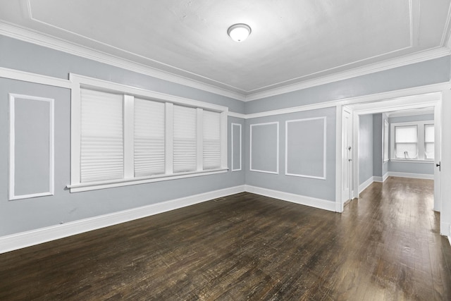 8025 S Evans Ave, Chicago, IL 60619 - spare room with ornamental molding, baseboards, and dark wood-style flooring