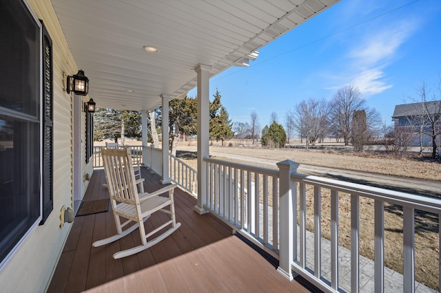 deck with a porch