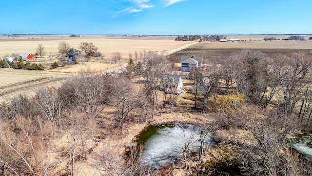 bird's eye view with a rural view