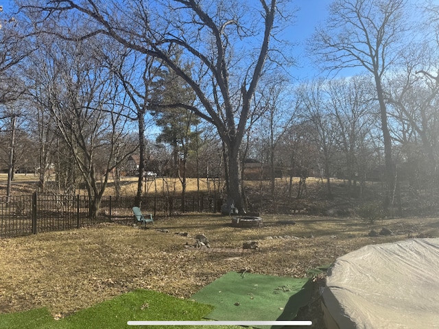 view of yard with fence