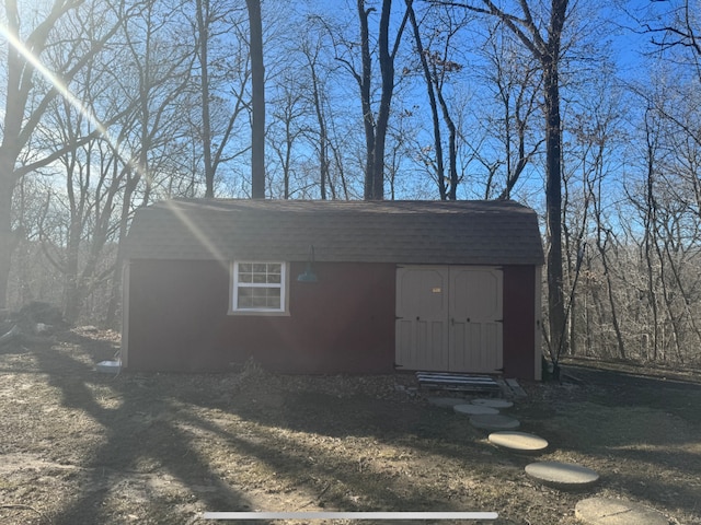 view of shed