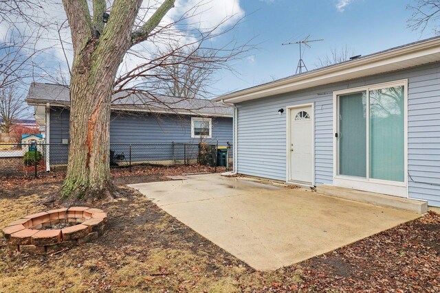 view of yard with central air condition unit, a patio, and fence