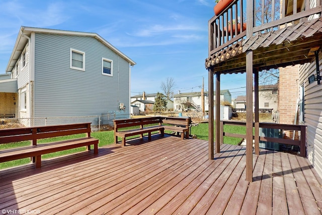 wooden terrace with fence