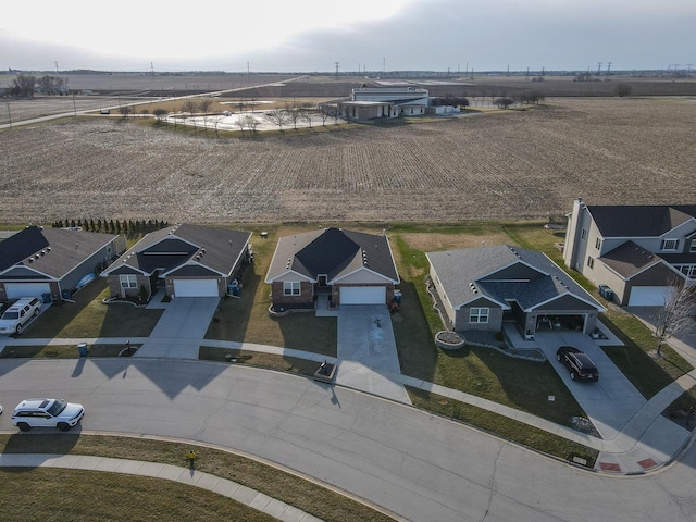 birds eye view of property with a residential view