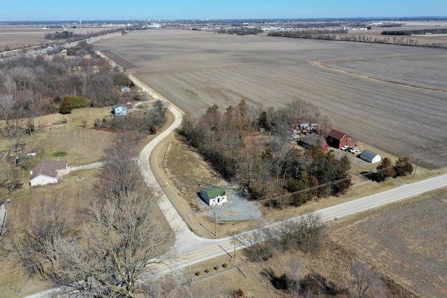 bird's eye view featuring a rural view