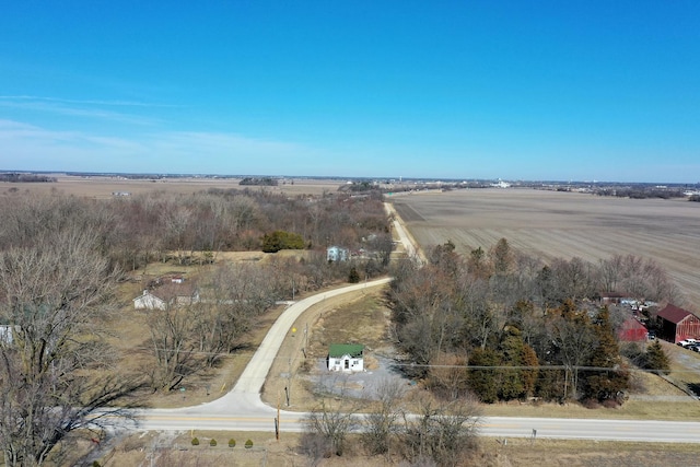 drone / aerial view featuring a rural view