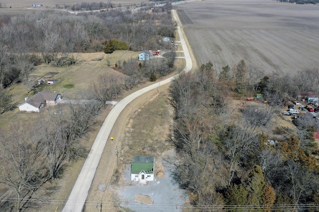 aerial view featuring a rural view