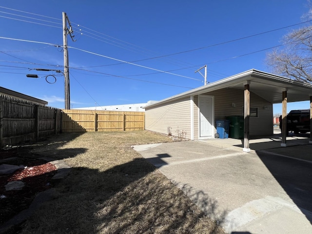 exterior space with fence