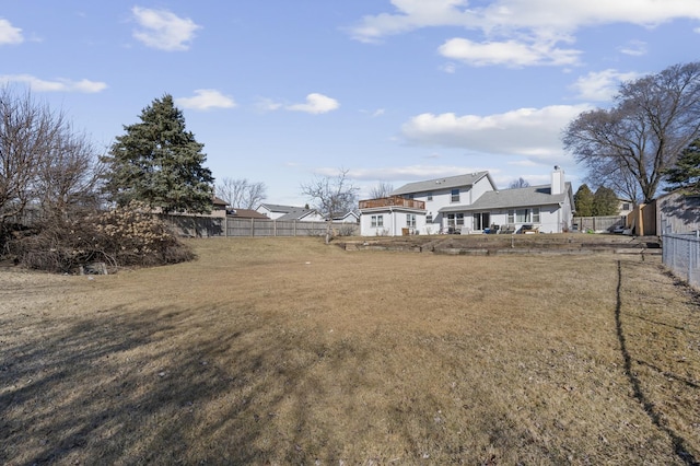 view of yard with fence