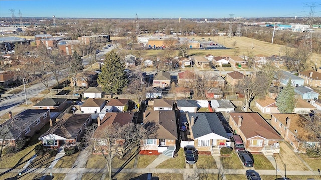 drone / aerial view with a residential view