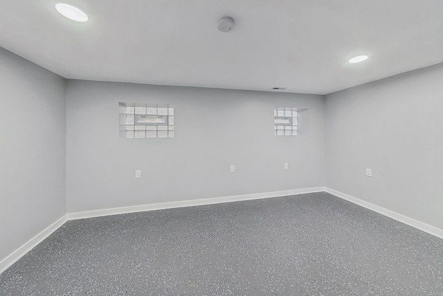 basement with baseboards