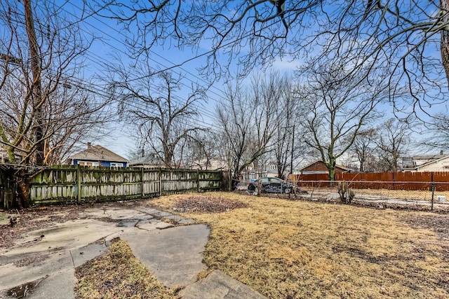 view of yard featuring fence private yard