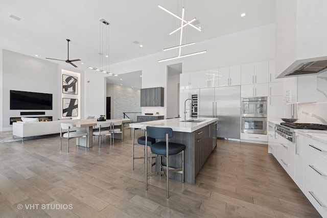 kitchen featuring a sink, modern cabinets, and stainless steel appliances
