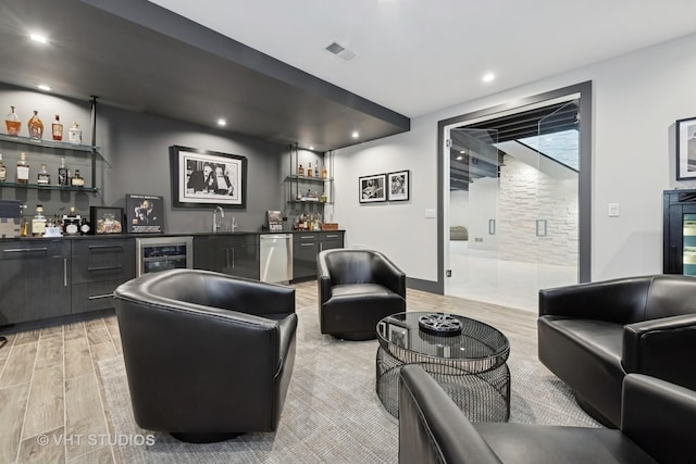community lobby featuring a sink and visible vents