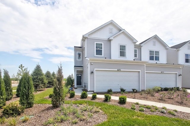 view of front of property with an attached garage and board and batten siding