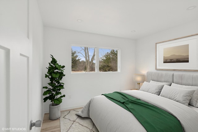 41660 N Hunt Club Rd, Old Mill Creek, IL 60083 - bedroom with baseboards, wood finished floors, and recessed lighting