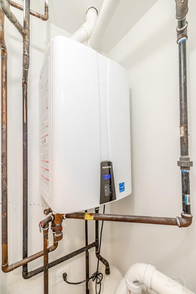 interior details featuring water heater