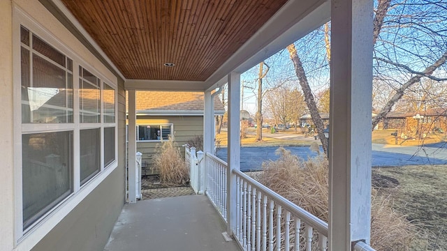 balcony featuring a porch