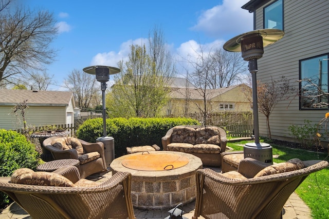 view of patio / terrace featuring fence