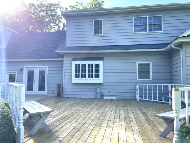 deck featuring french doors