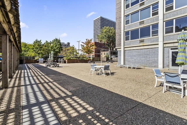 view of patio with fence