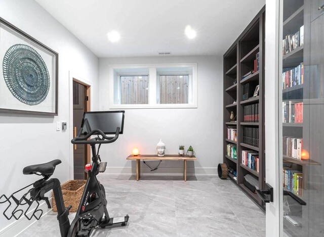1741 N Rockwell St, Chicago, IL 60647 - workout room featuring baseboards and visible vents