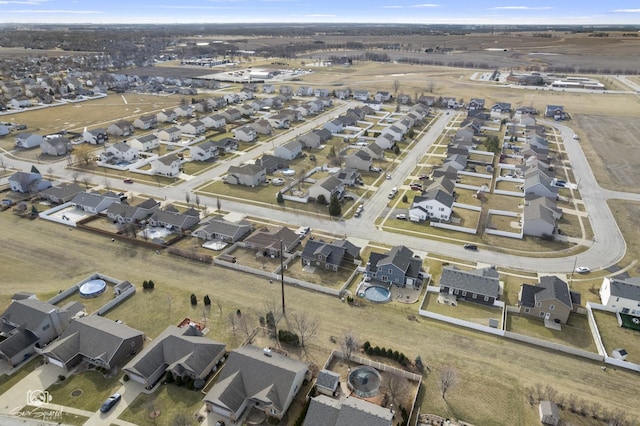 bird's eye view featuring a residential view