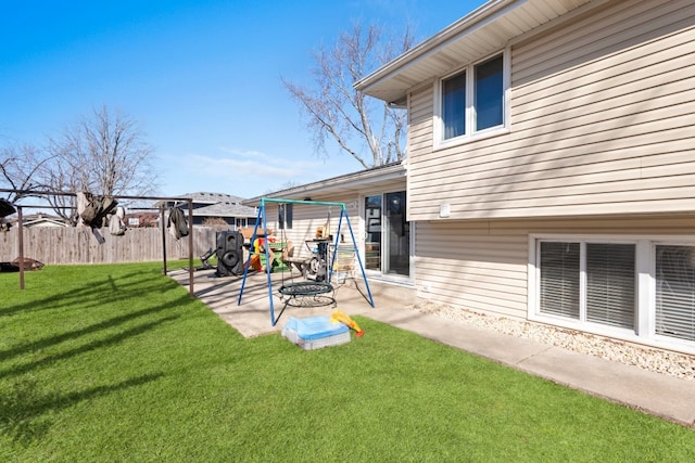 view of yard with a patio area and fence