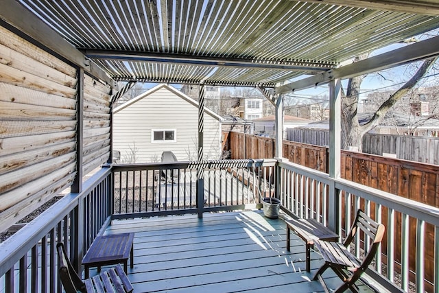 wooden terrace with fence