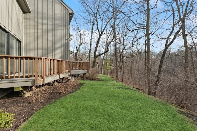 view of yard featuring a deck