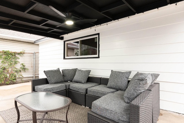 view of patio / terrace with an outdoor living space