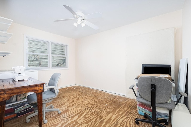 office featuring ceiling fan