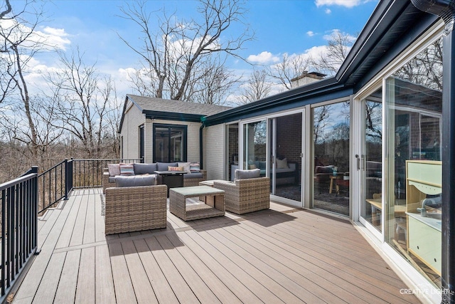 deck featuring an outdoor living space