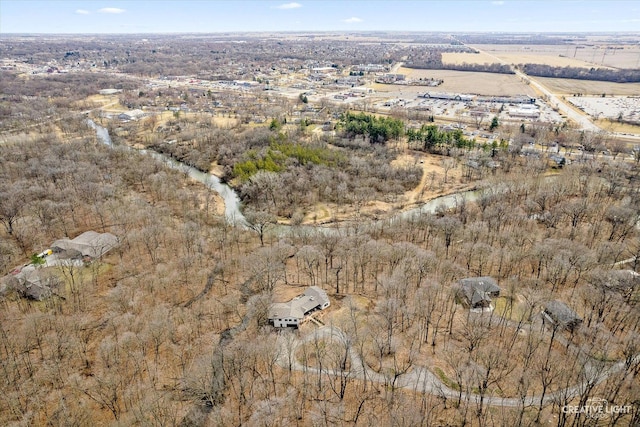 drone / aerial view with a rural view