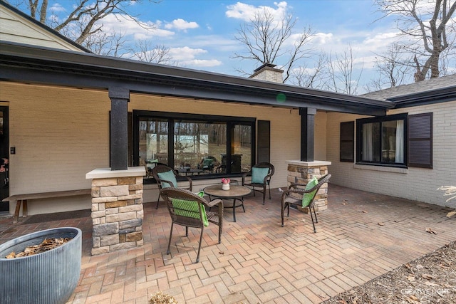 view of patio / terrace featuring an outdoor living space