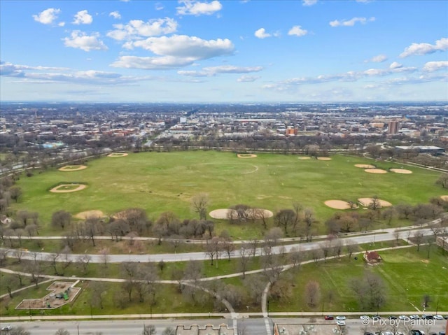 aerial view with golf course view