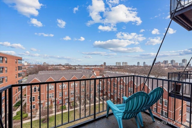 balcony with a view of city