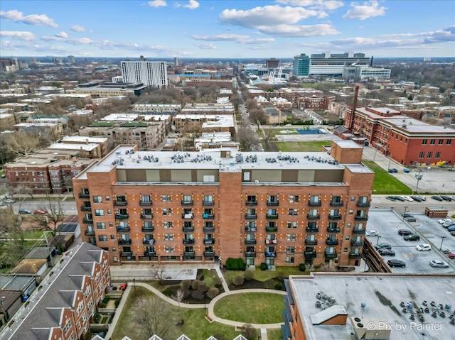 aerial view featuring a city view