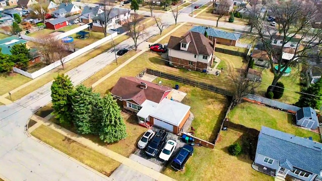 bird's eye view with a residential view