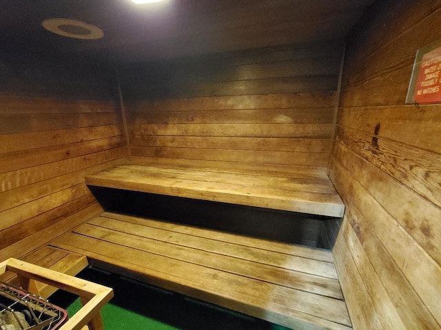 view of sauna