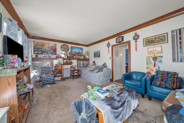 8325 S Dante Ave, Chicago, IL 60619 - carpeted living area with crown molding