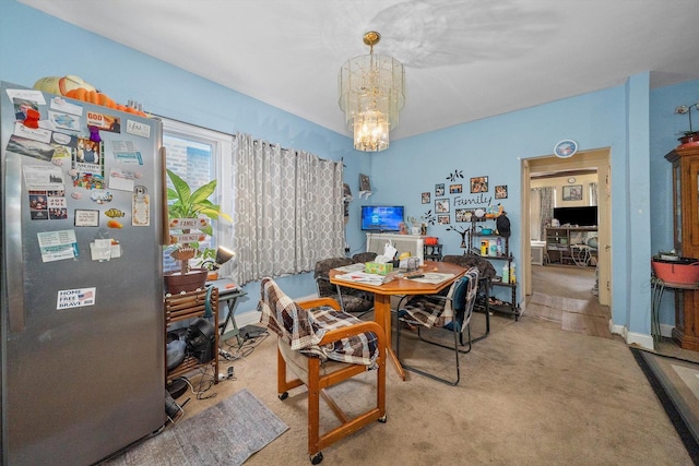 8325 S Dante Ave, Chicago, IL 60619 - carpeted dining area featuring an inviting chandelier