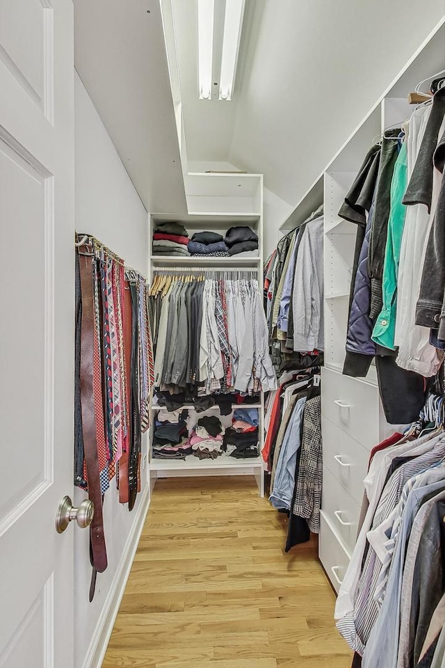 spacious closet with light wood-type flooring