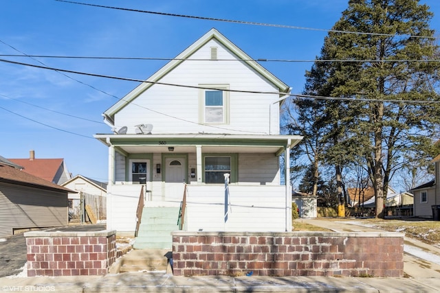 view of front of property with covered porch