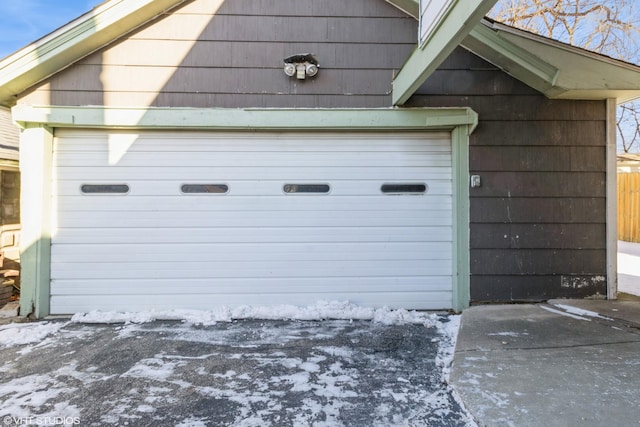 view of garage