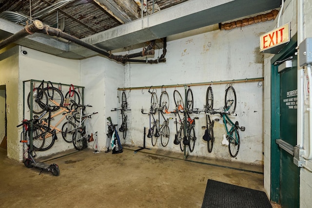 garage with bike storage